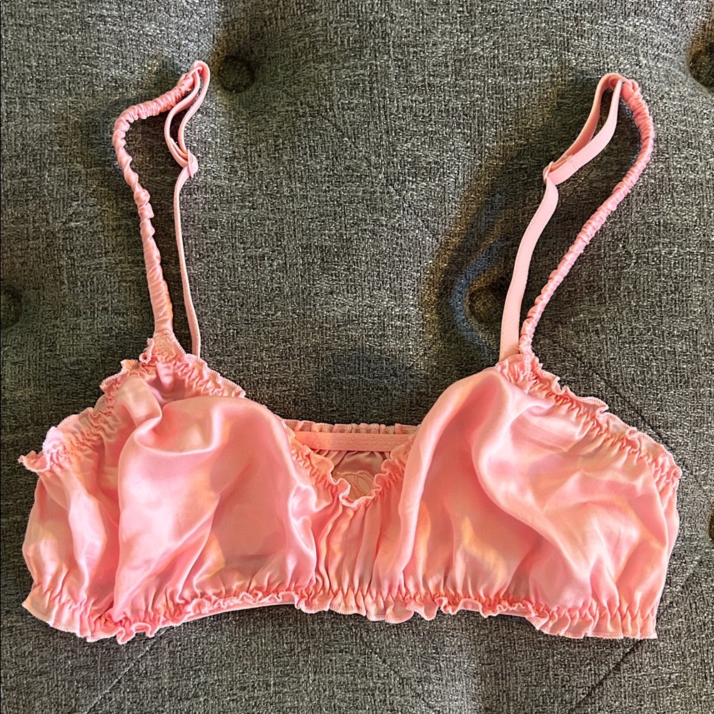 PINK Victoria's Secret Light Pink Ruffled Bralette